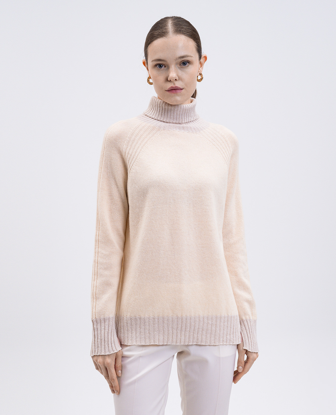 Beige wool and cashmere sweater with lurex Twinset 3