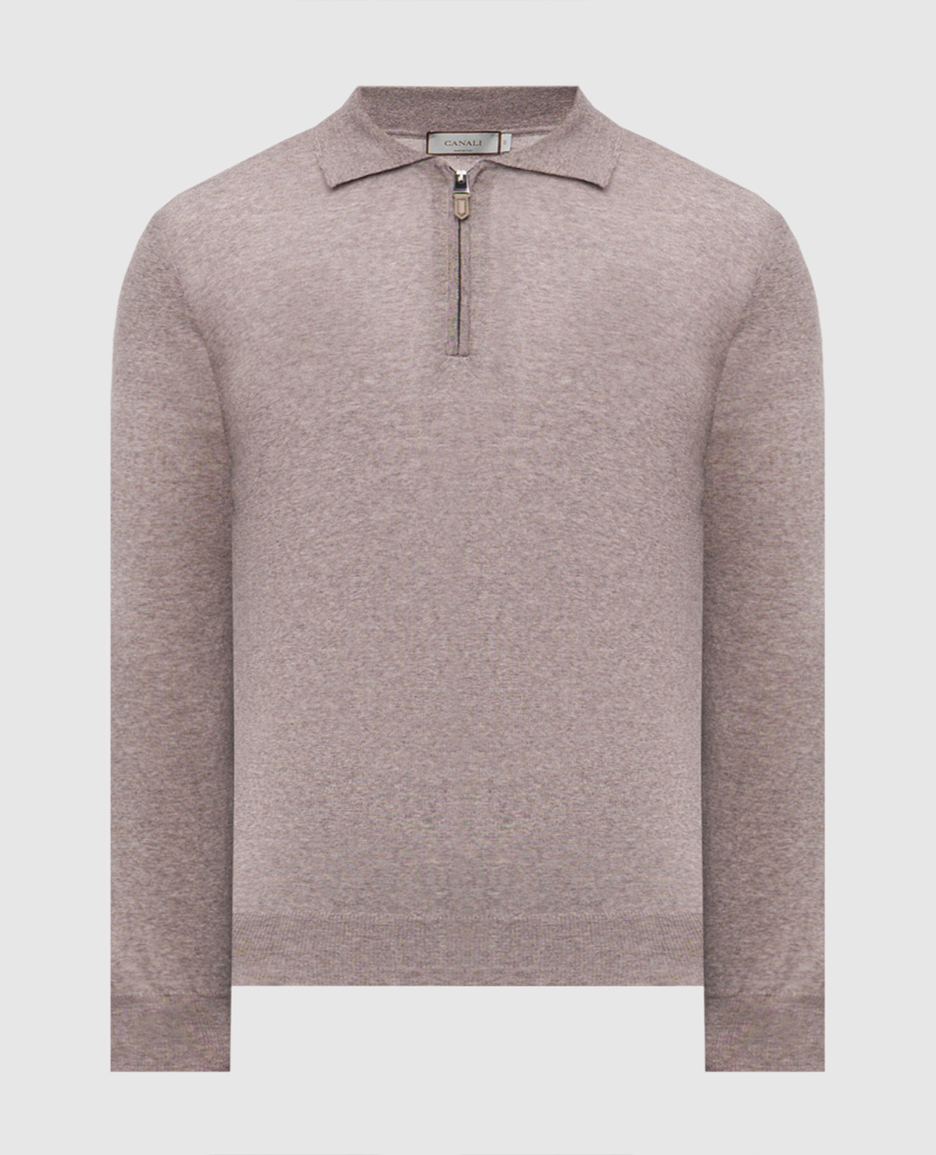 

Beige melange wool polo shirt Canali