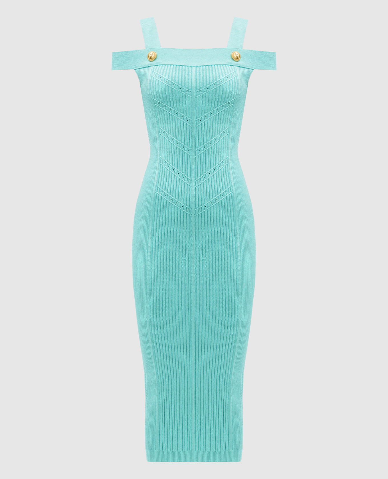 

Green midi dress with textured pattern Balmain