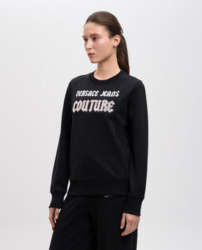 Versace Jeans Couture Black sweatshirt with logo 77HAIC02CF00C