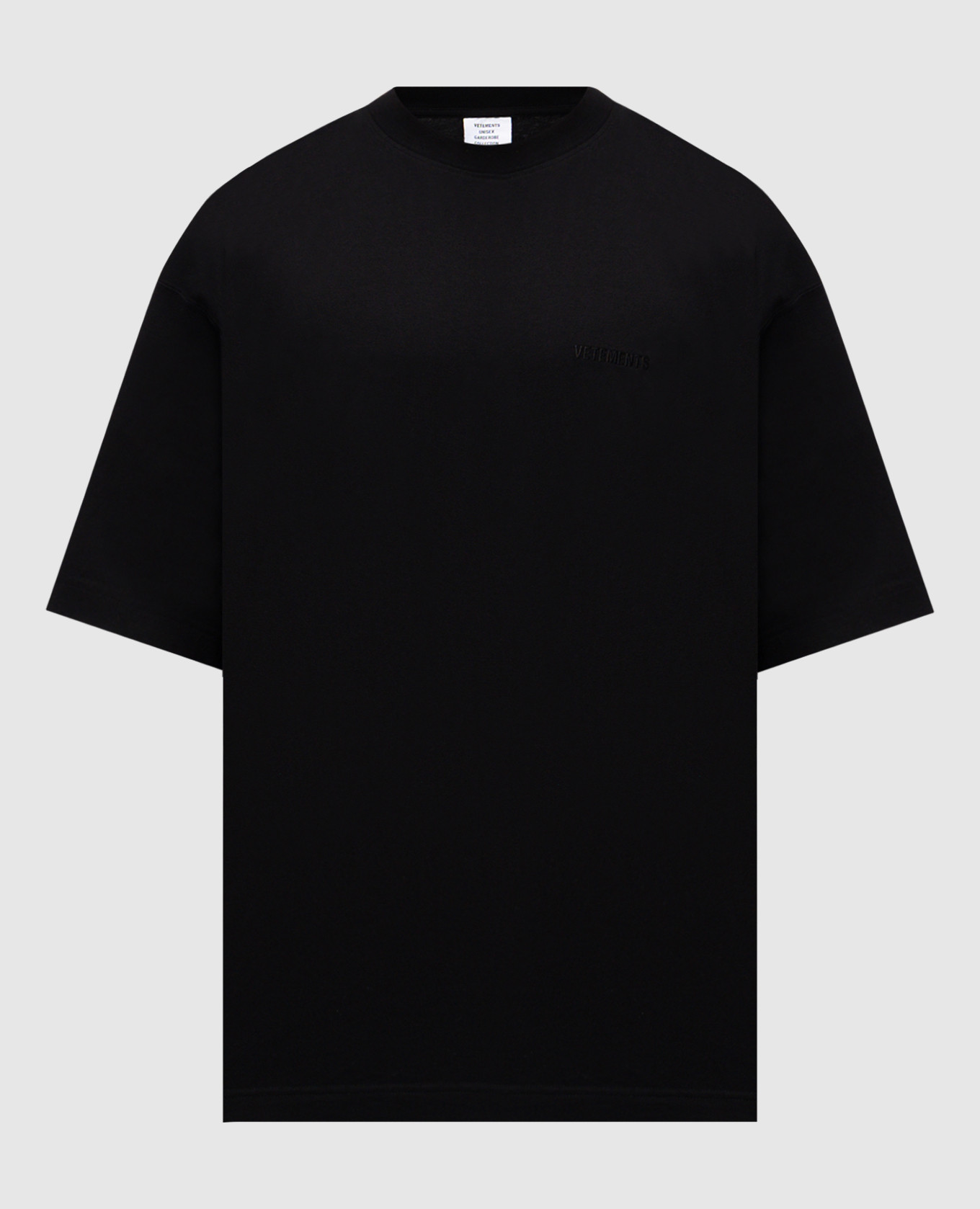 Black T-shirt with embroidered logo Vetements