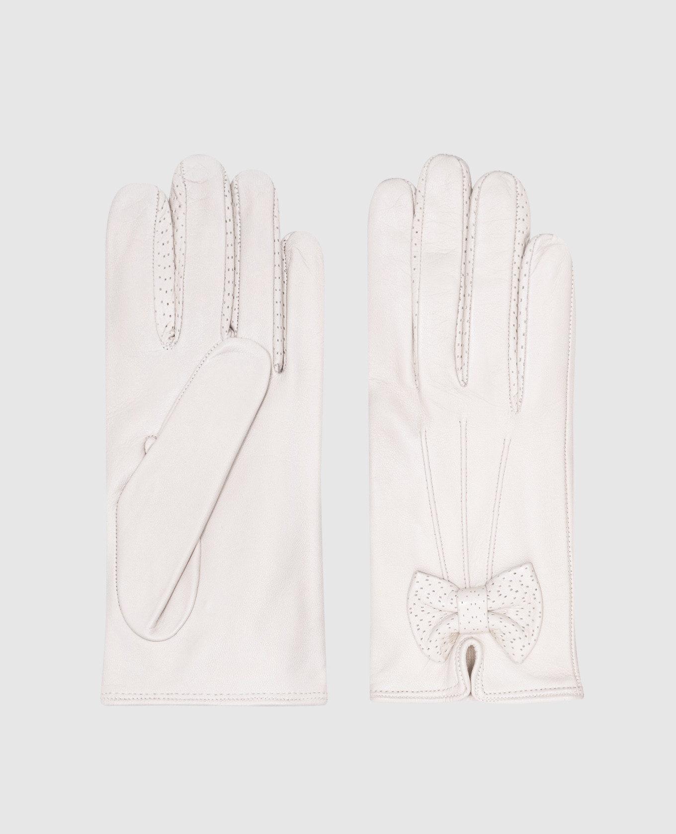 

White leather gloves with a bow Sermoneta Gloves