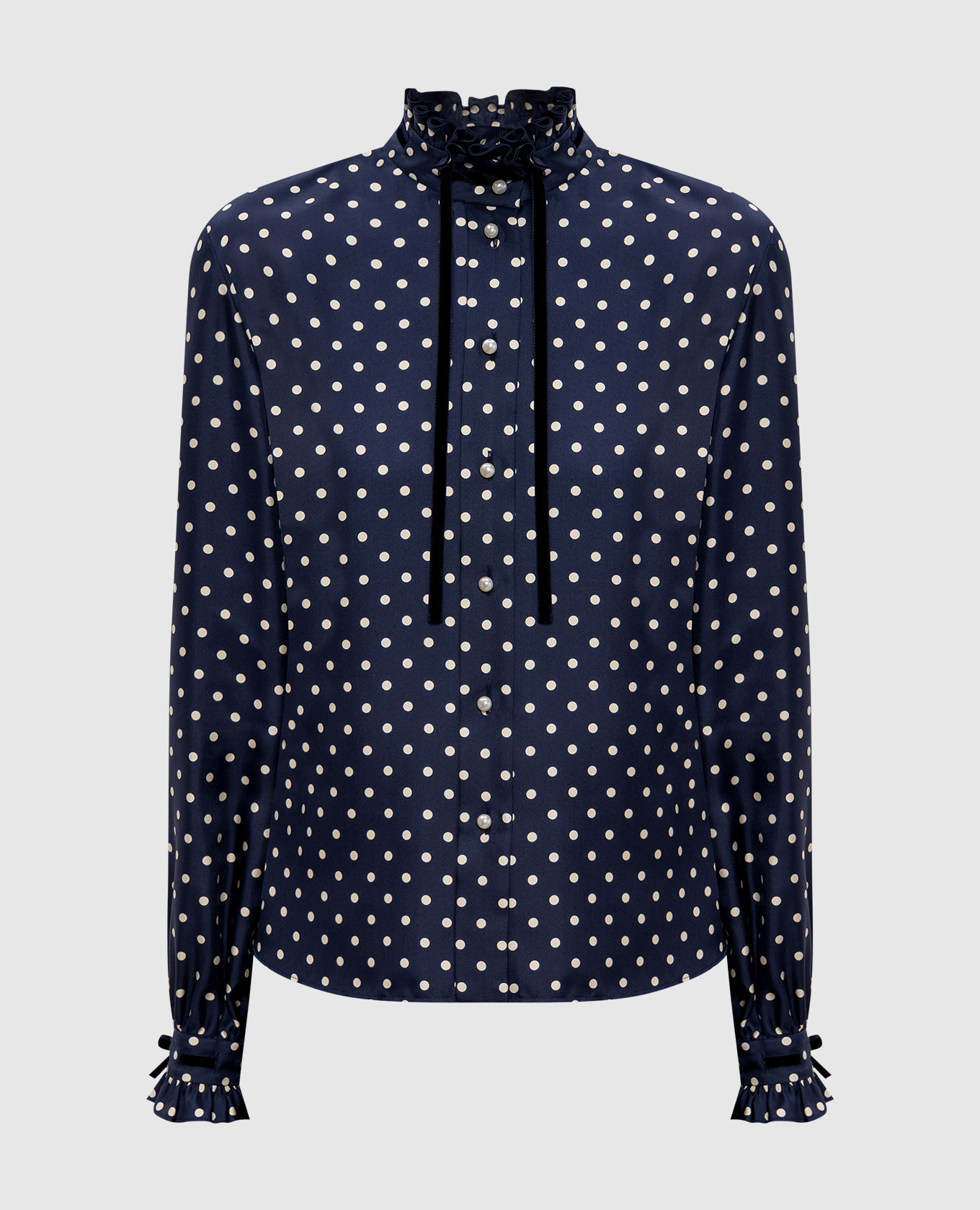 

Blue polka dot silk blouse Valentino