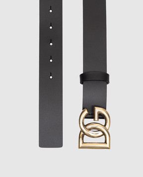 Dolce&Gabbana Black leather strap with DG logo BC4644AX622