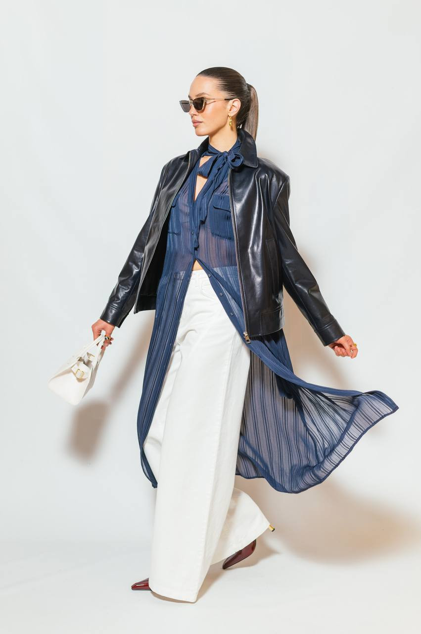 

Blue patterned midi shirt dress Twinset