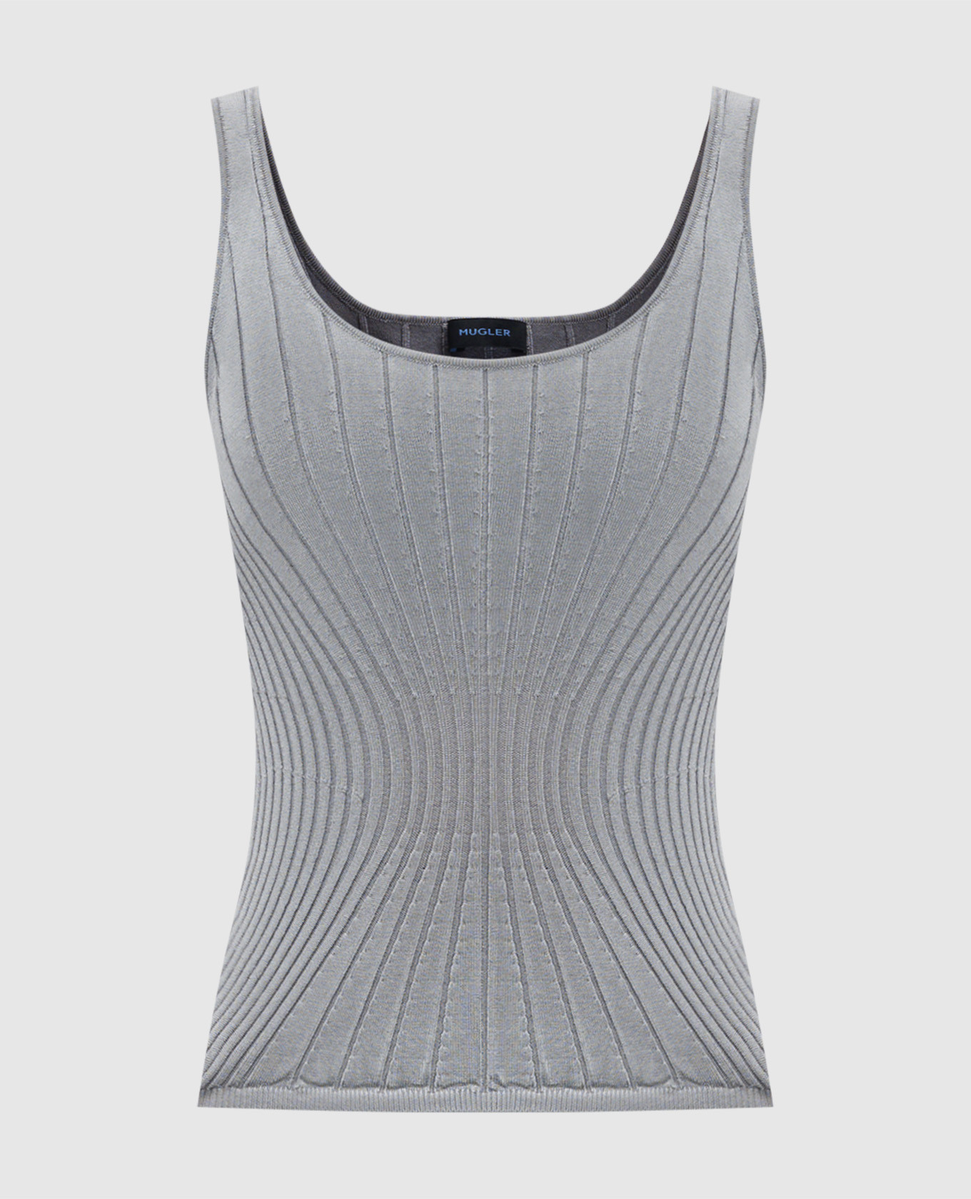 

Gray ribbed top Thierry Mugler, Серый