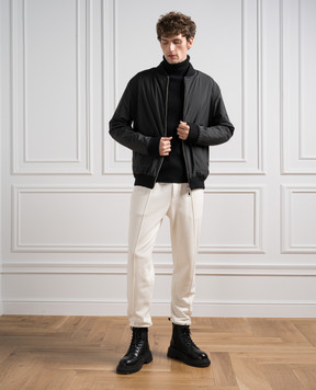 Cashmere&Whiskey Black two-sided bomber jacket GM004Z13404375860