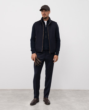 MooRER DEAN blue wool and cashmere cardigan DEANWS3