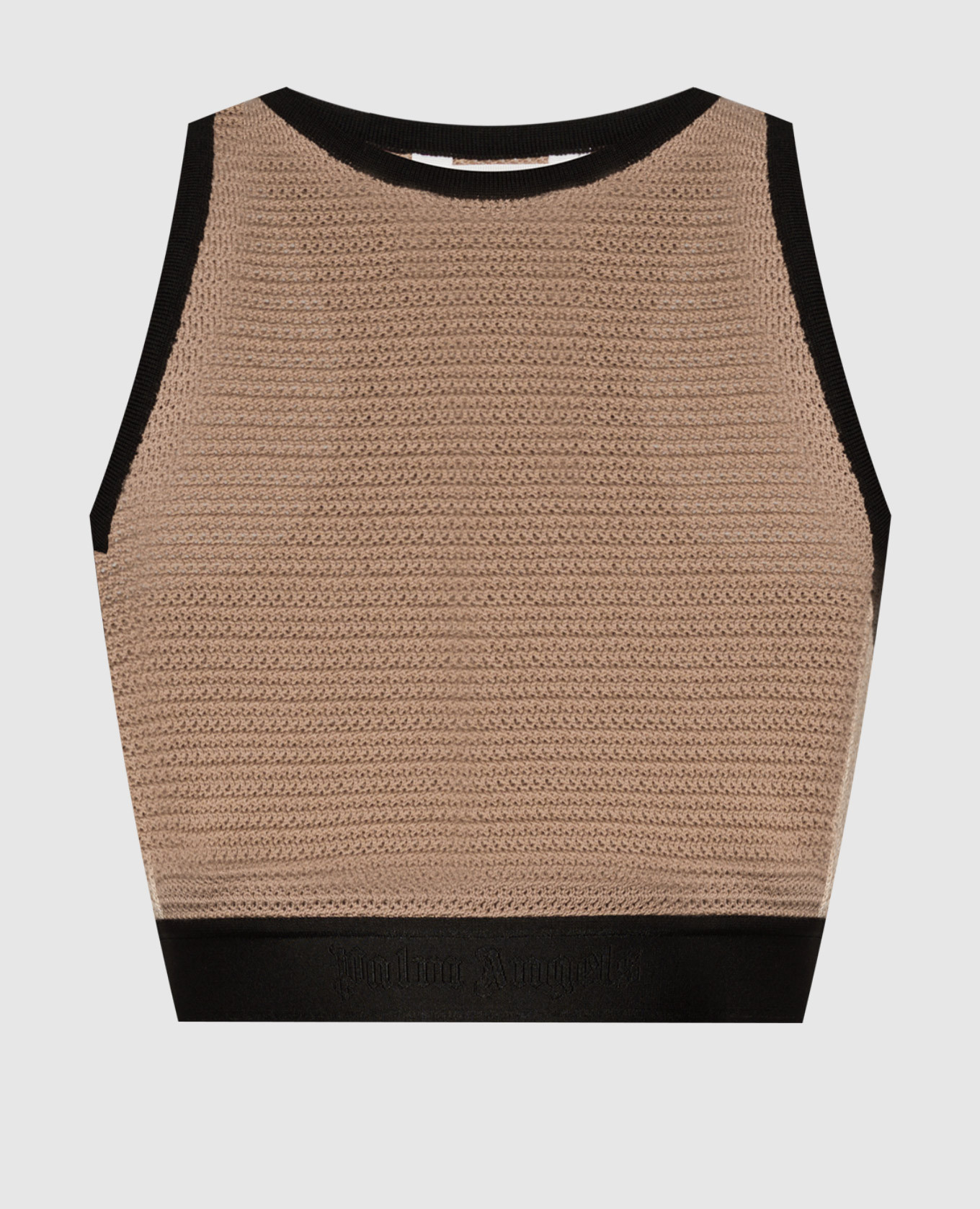 

Brown top with logo pattern Palm Angels