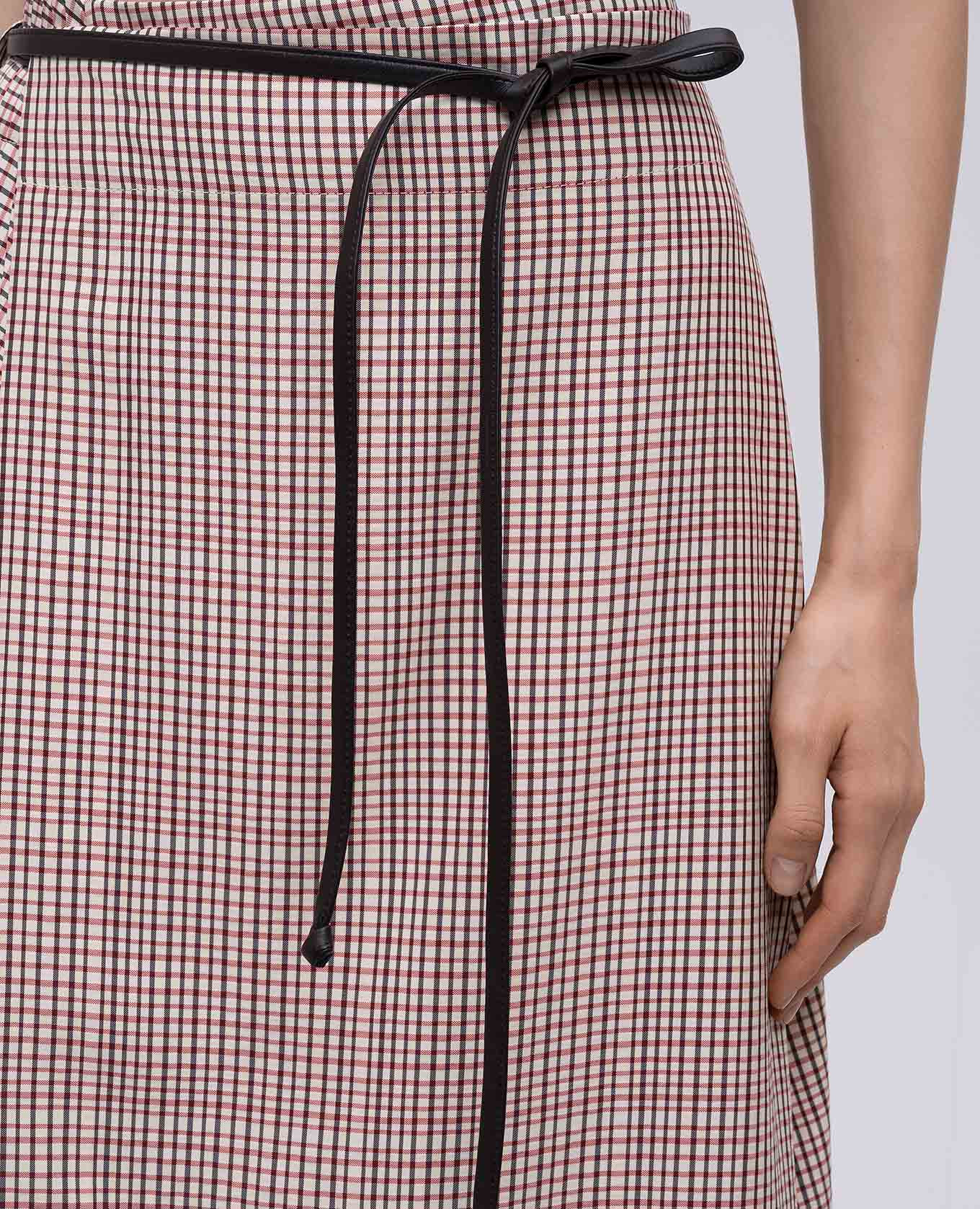 

Beige midi skirt with a checkered pattern Bottega Veneta