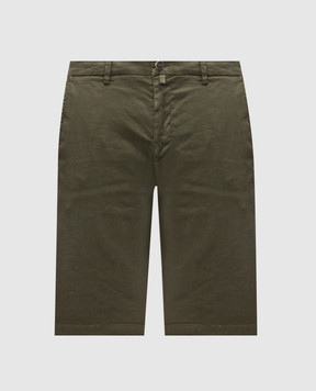 Kiton Green linen shorts UFBLACK0603F