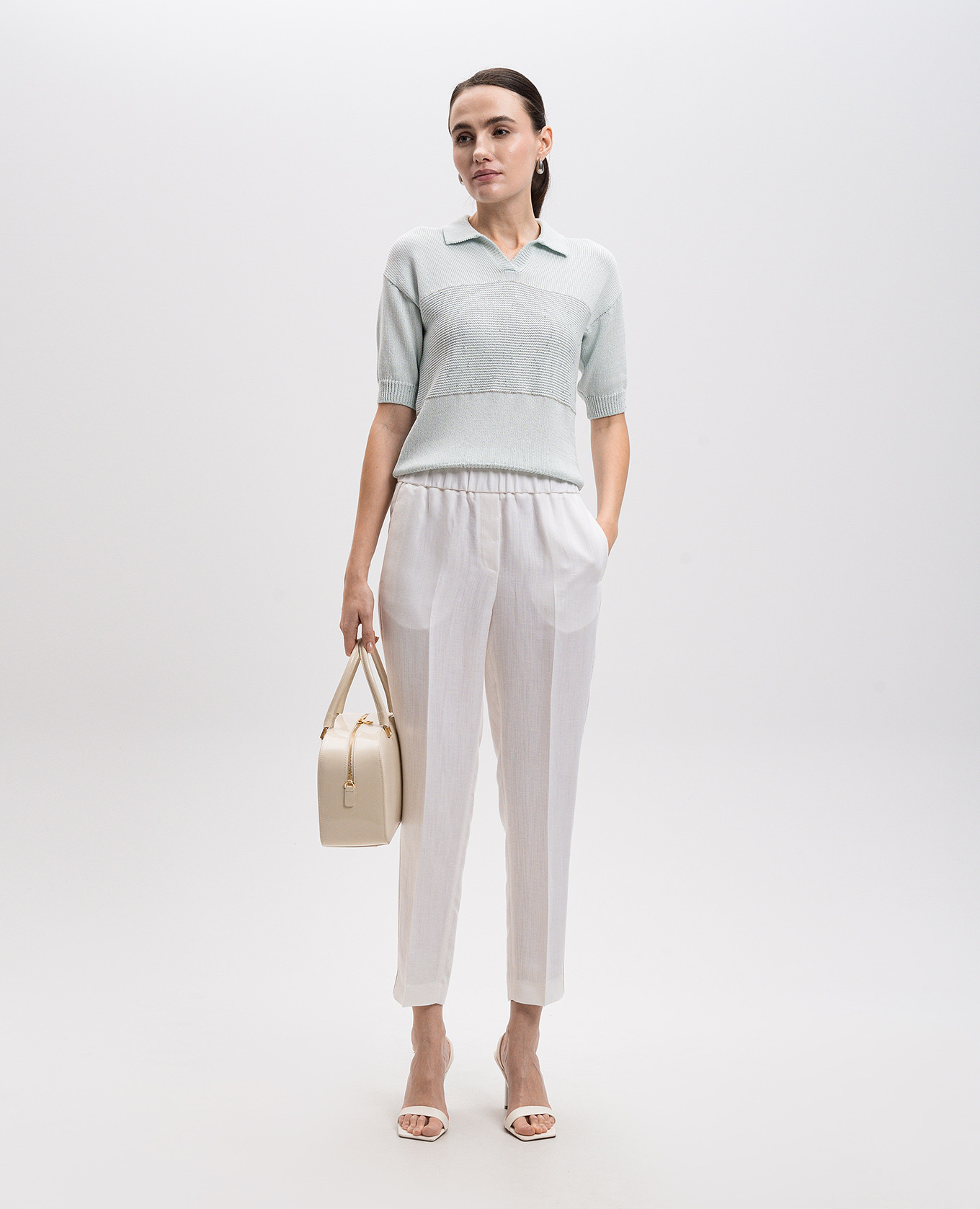

White pants with linen Peserico