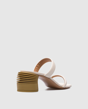 Off-White Beige sandals with curly heels OWIH059S24LEA001