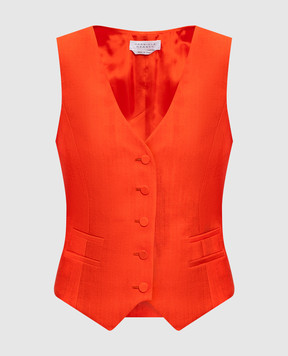 Gabriela Hearst Coleridge orange vintage-effect wool vest 3255017W163