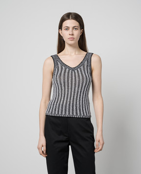 Max Mara ARRIGO black striped top ARRIGO
