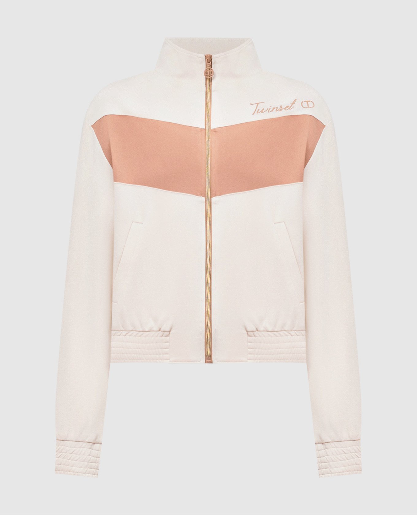 Twinset Beige sports jacket with logo print