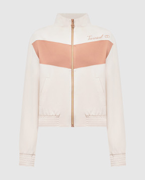 Twinset Beige sports jacket with logo print 242TP2273