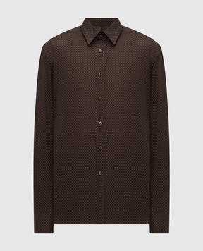 Tom Ford Brown polka dot shirt HRN001FMC254