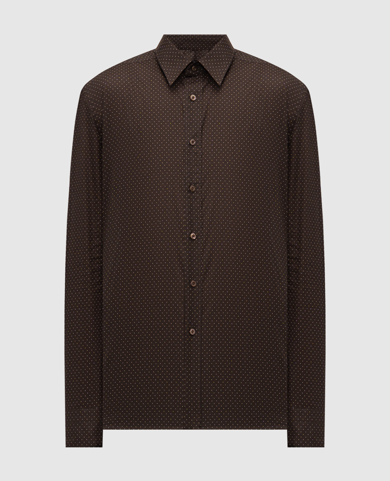 Brown polka dot shirt Tom Ford