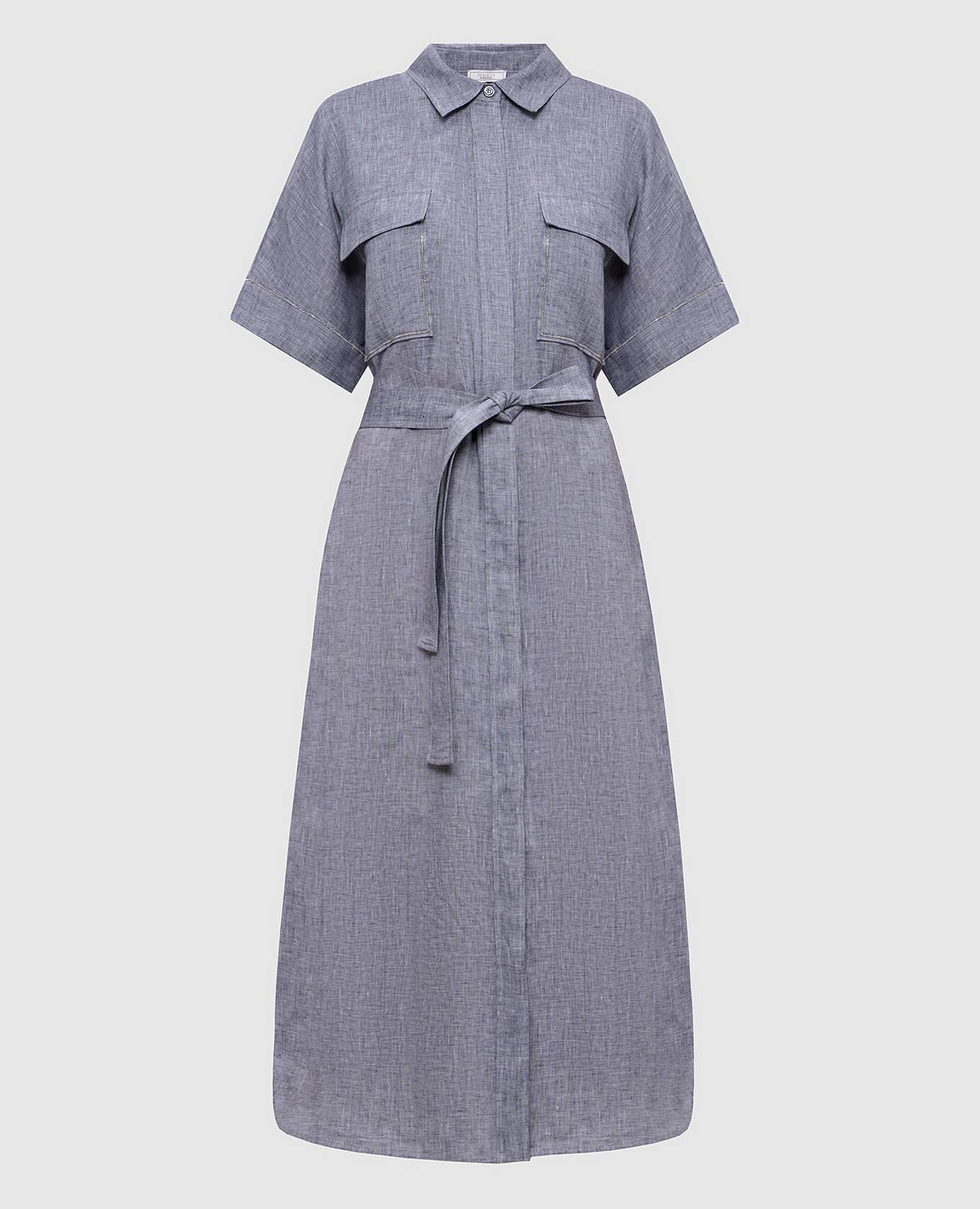 

Gray linen shirt dress Peserico, Grey