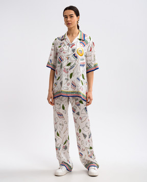 Casablanca White Le Vase Brise print pants MPS25TR06001