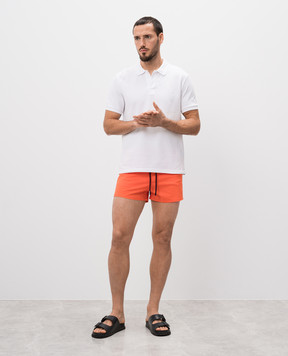 Vilebrequin Orange swim shorts with logo patch MANH9E00