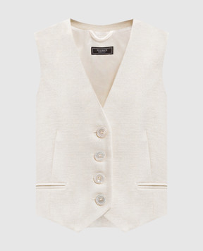 Peserico White vest with wool and lurex E0362002041