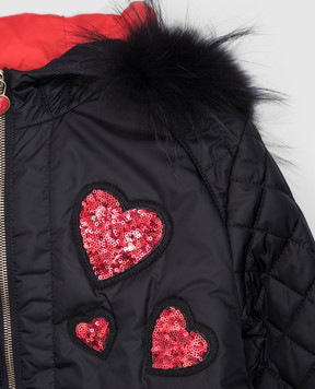 Philipp Plein Children's black jacket with appliqués GRB00181216