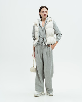 Peserico Gray lurex sports jacket with monil chain A12030J001227