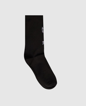Heliot Emil Black socks with logo pattern 16127