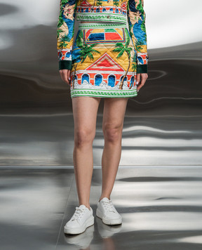 Casablanca Trophy print quilted skirt WPS24SK10501