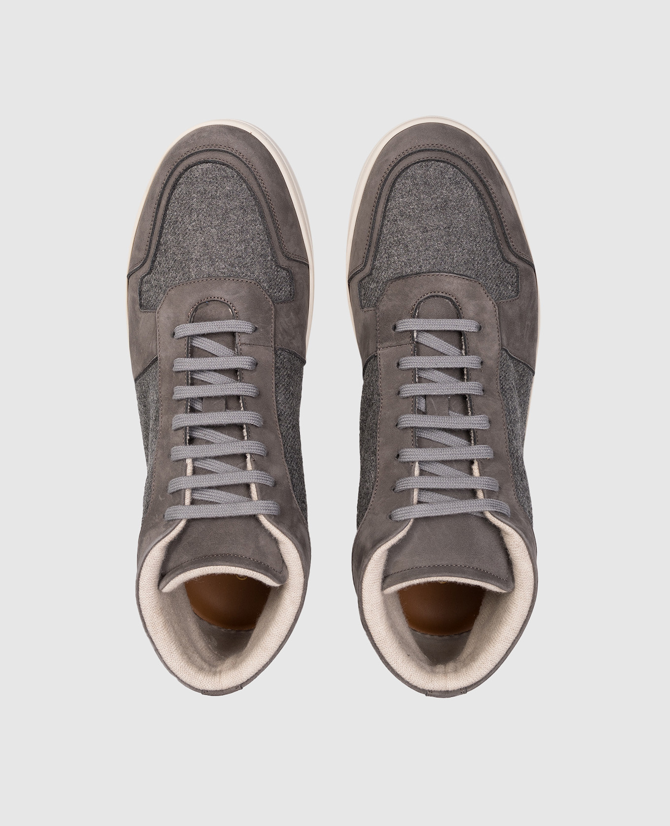 

Gray combination high tops Enrico Mandelli, Grey