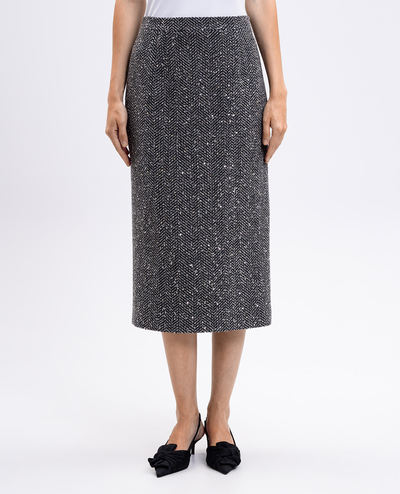 

Gray skirt with patterned wool Alessandra Rich, Grey