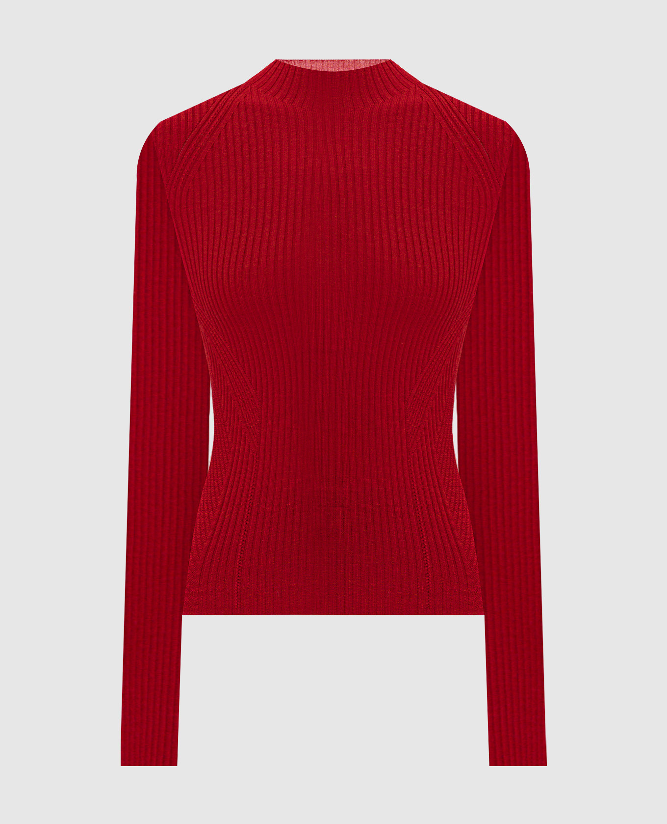 Red ribbed wool golf Twinset