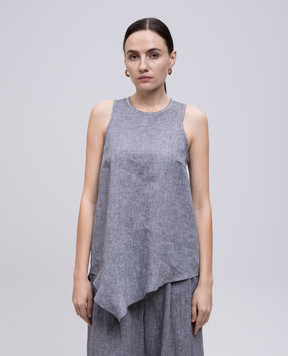 Peserico Gray linen top S0802002600