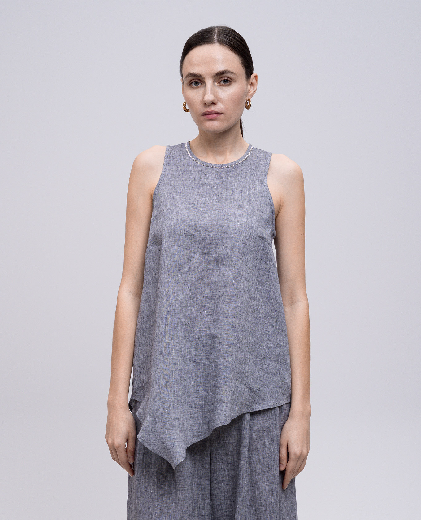 

Gray linen top Peserico, Grey