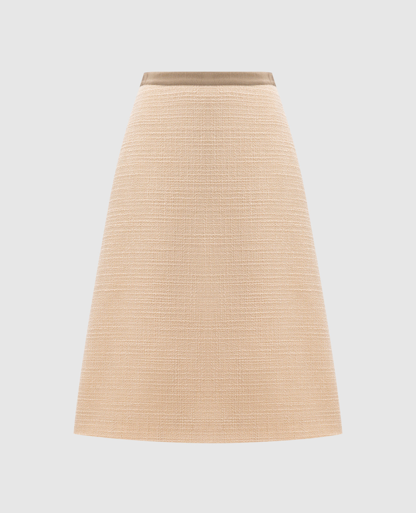 Beige tweed midi skirt made of wool Valentino