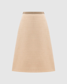 Valentino Beige tweed midi skirt made of wool 6B3RACJ690Y