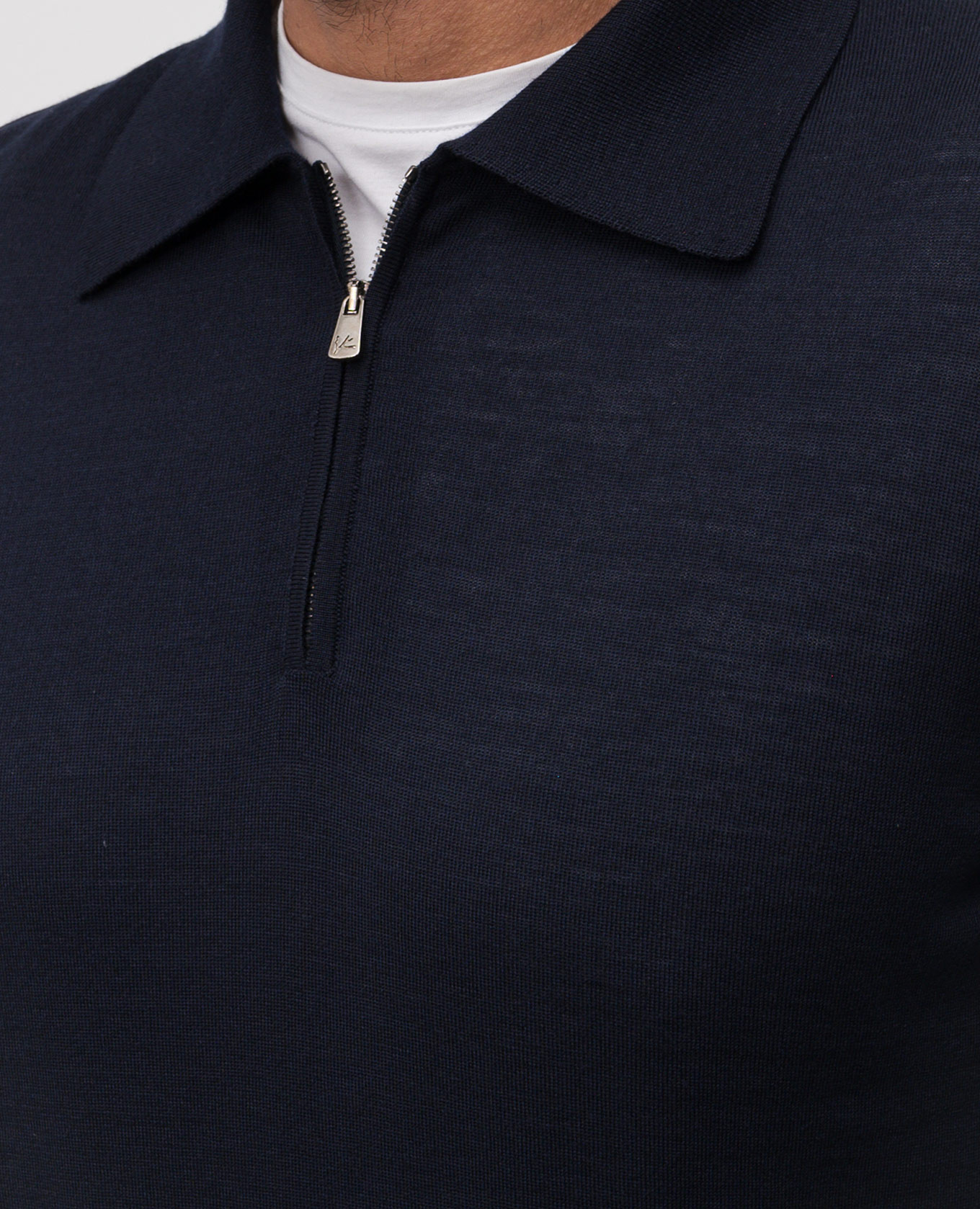 

Blue wool polo shirt with embroidery ISAIA