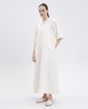 The Row Mia white silk dress 9015W3952