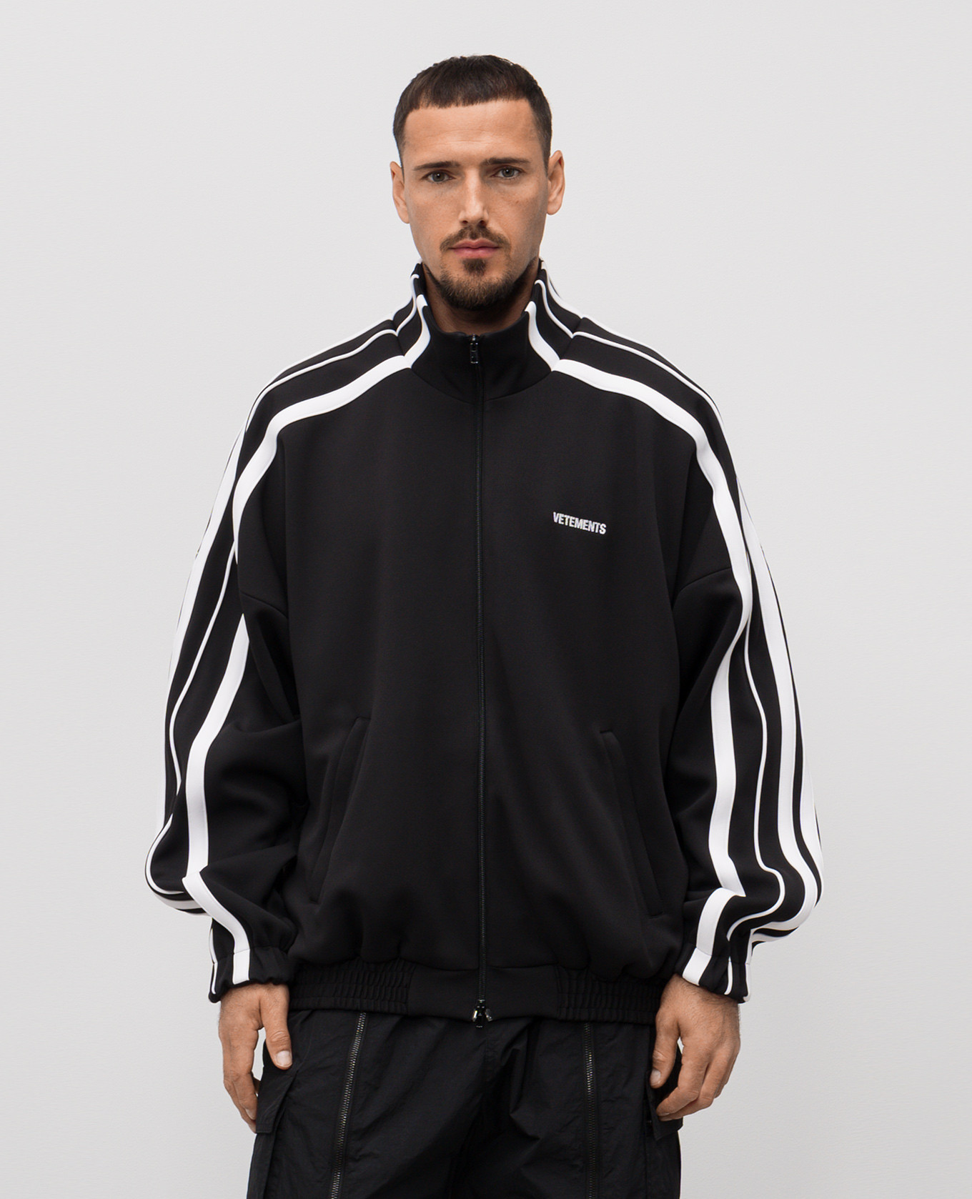 

Black sports jacket with logo embroidery Vetements