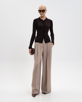 Twinset Brown cardigan with lurex 252AP3022