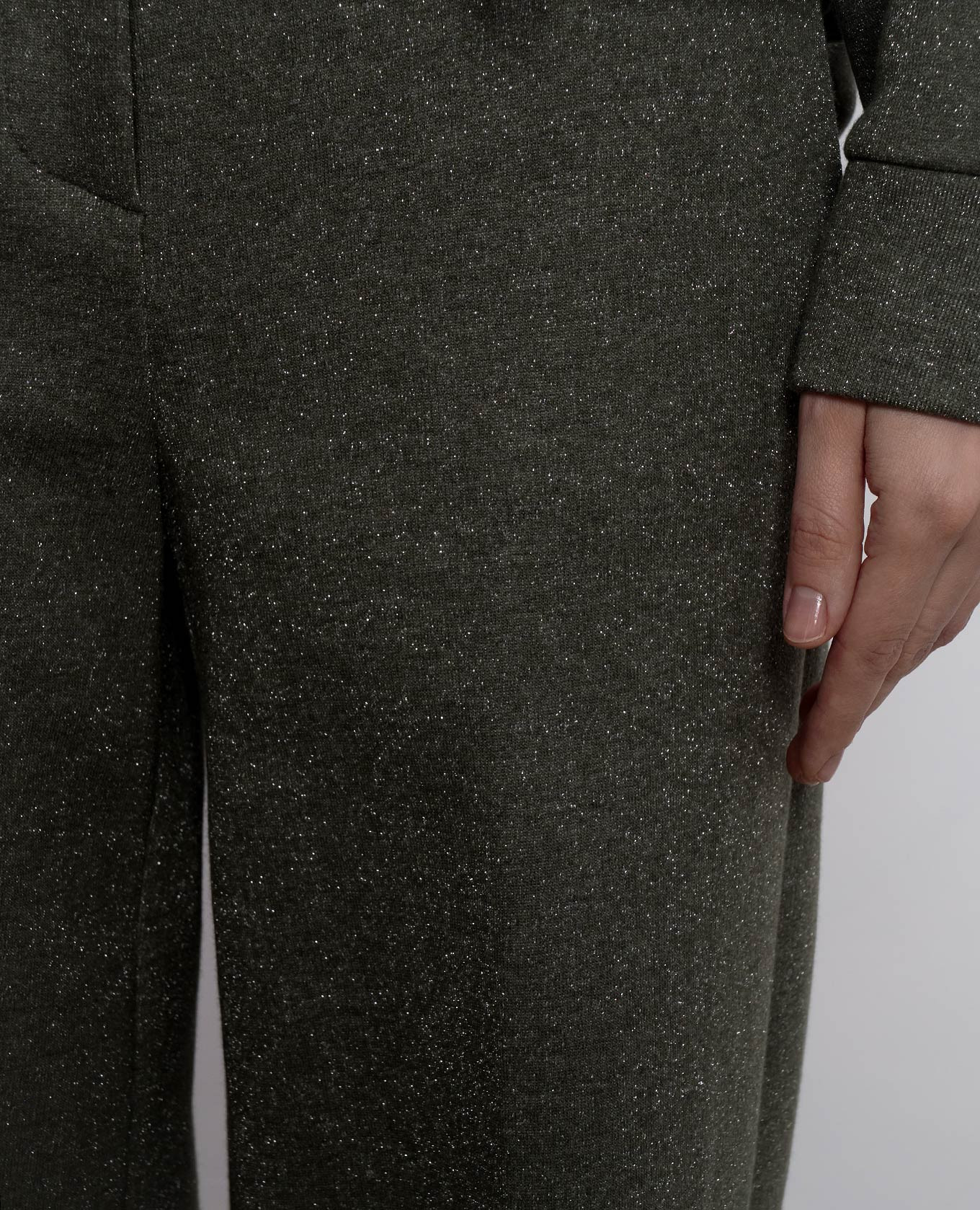 

Khaki insulated pants with lurex Peserico