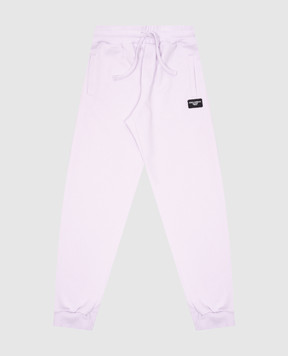 Dolce&Gabbana Children's purple joggers with logo patch L5JPB1G7N0O812+