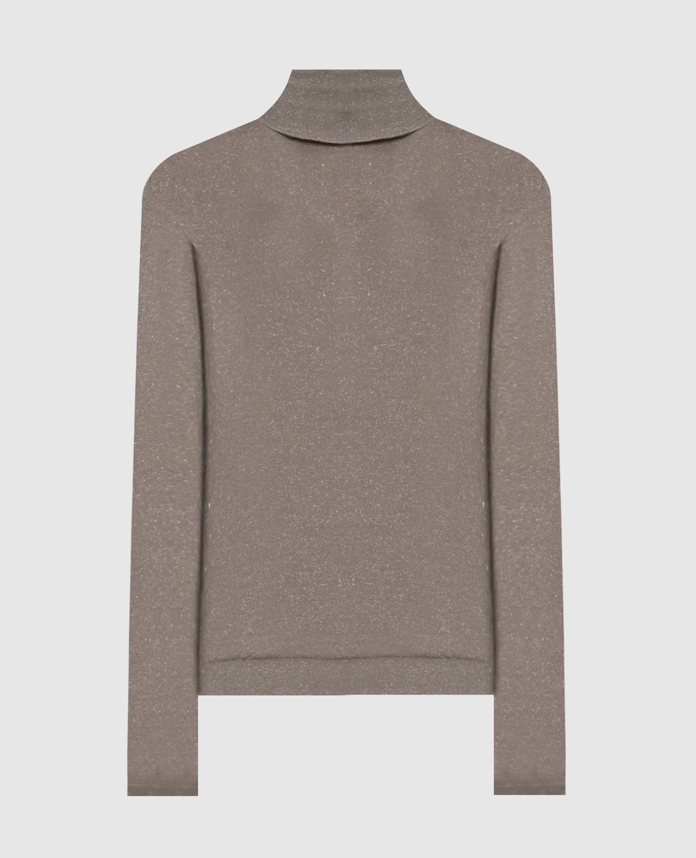 Beige cashmere and silk lurex turtleneck Brunello Cucinelli