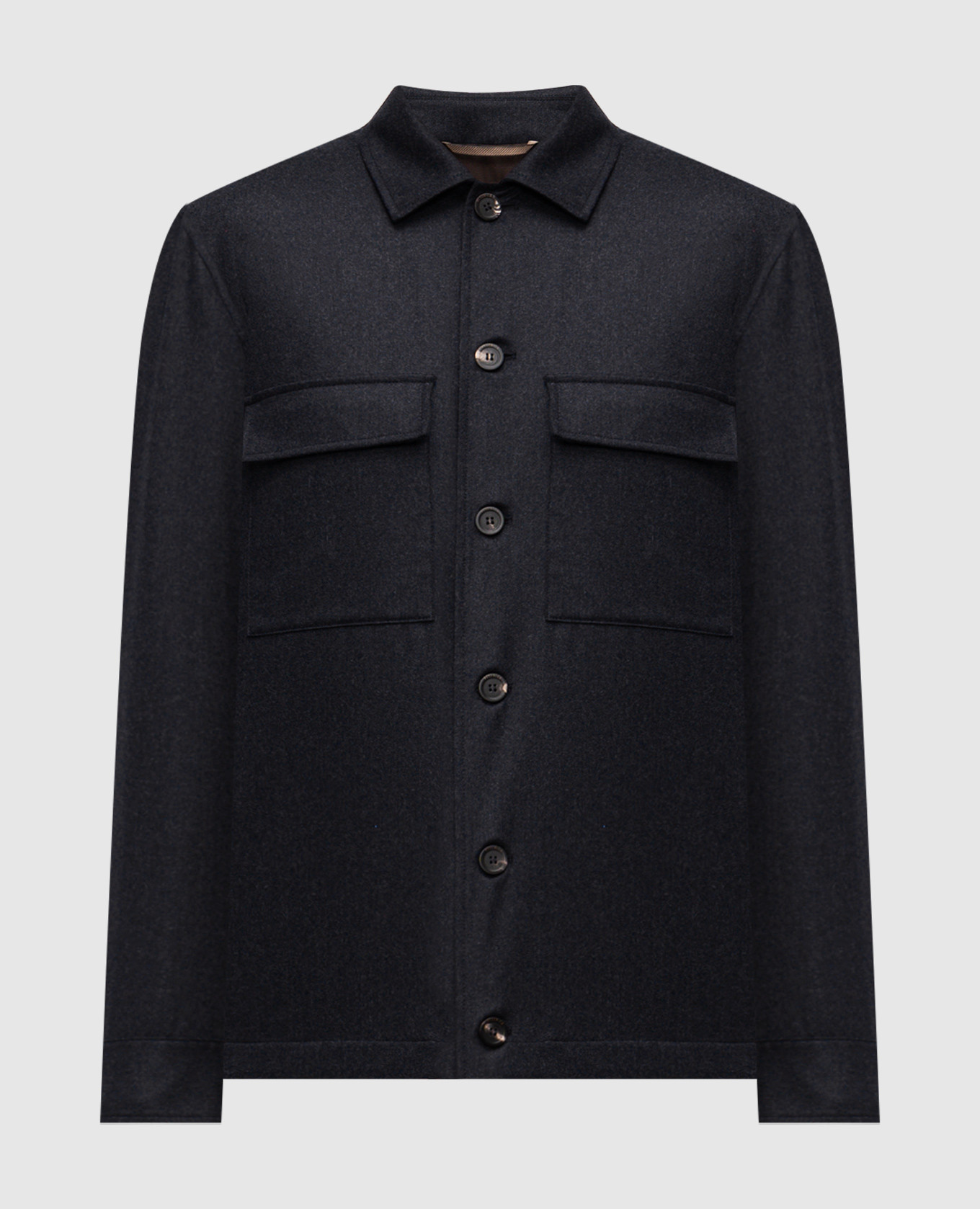 Gray wool shirt Peserico
