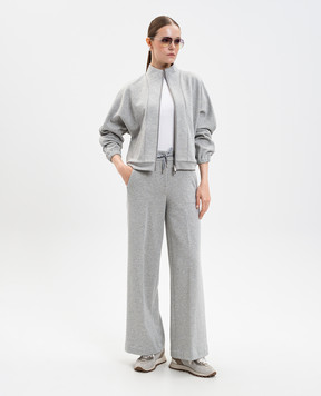 Peserico Gray insulated pants with lurex A04029J001227