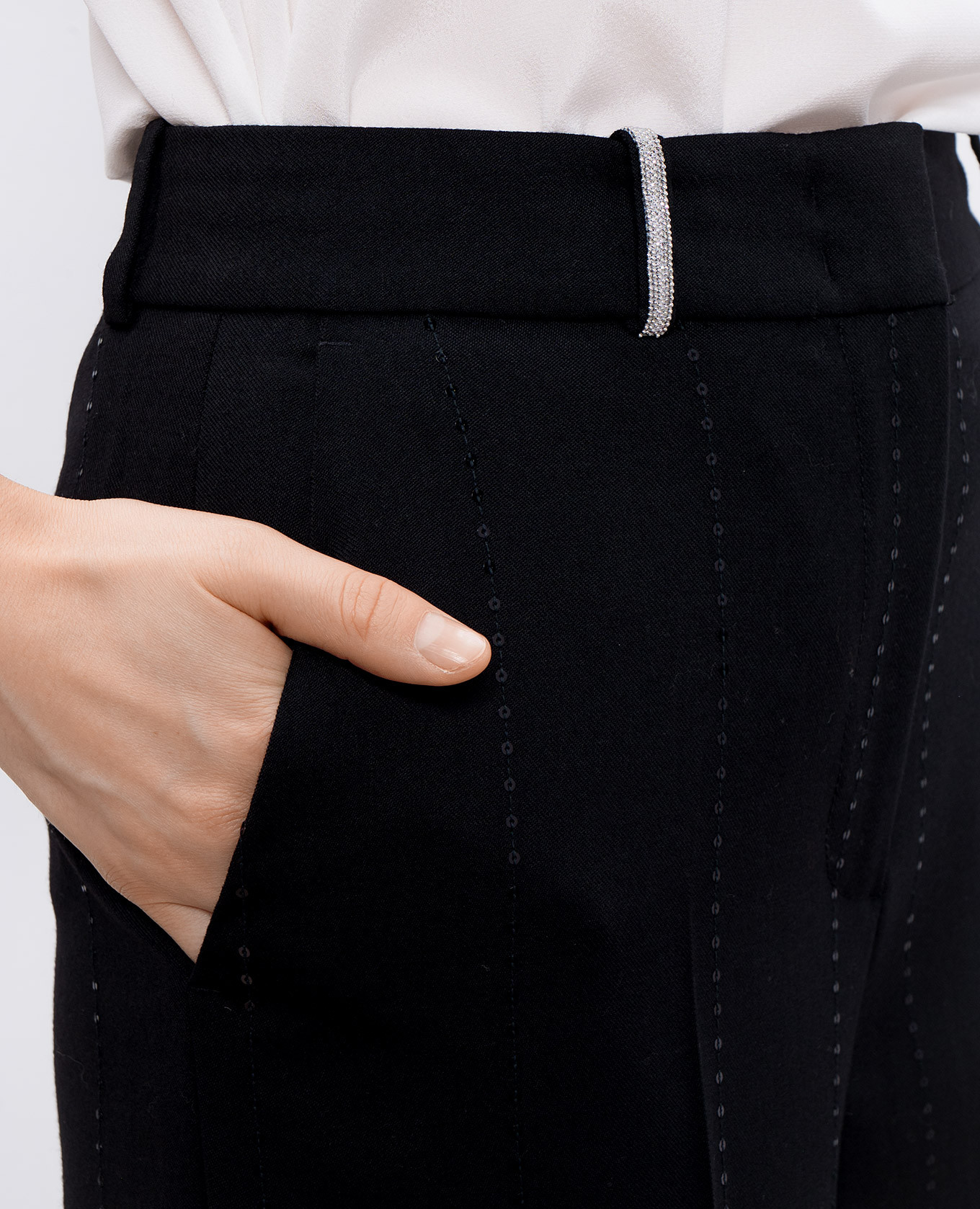 Black pants with wool and sequins Peserico 5