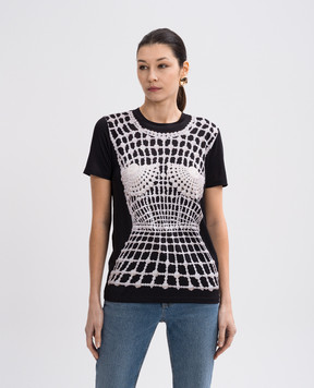 Balmain Black T-shirt with print EF1EF000GE48