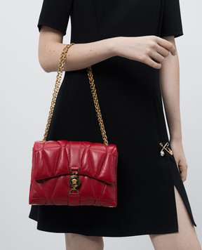 Versace Red Medusa leather messenger bag 10159641A12973